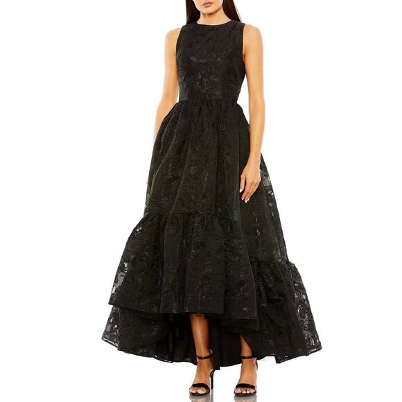 Mac Duggal Dresses & Skirts - Mac Duggal 20714 High Low A-Line Evening Gown Metallic Black Size 6 Formal Dress
